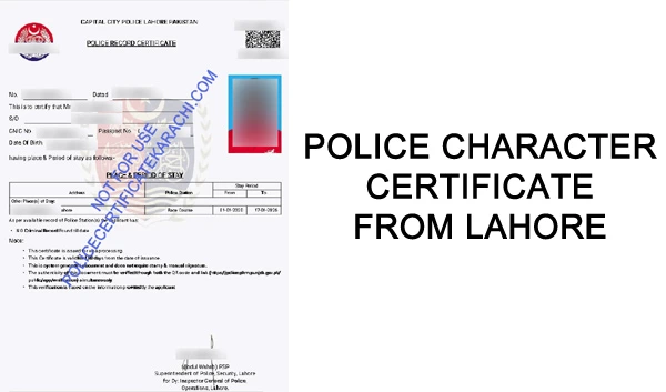 Get Police Character Certificate from Lahore for Immigration